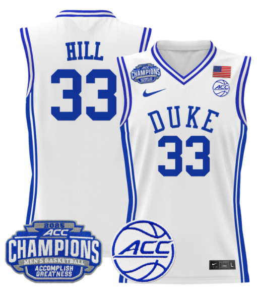 Grant Hill Jersey #33 Duke Blue Devils 2025 ACC Champions Basketball All Stitched - Image 2