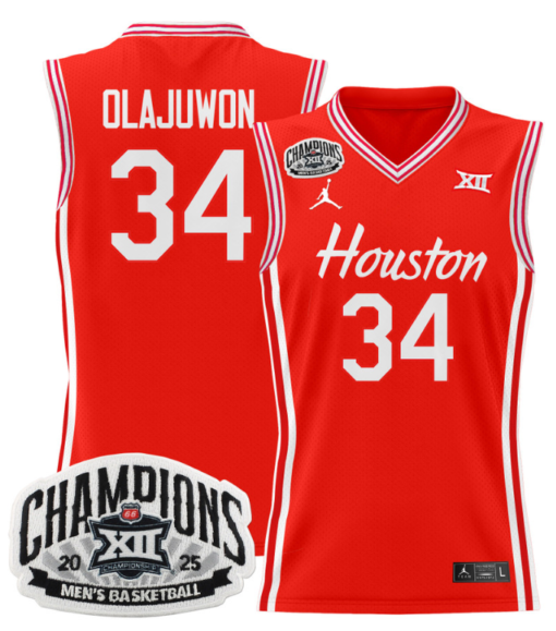 Hakeem Olajuwon Jersey #34 Houston Cougar 2025 Big 12 Champions Basketball All Stitched - Image 5