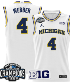 Alternative view of Chris Webber Jersey #4 Michigan Wolverines 2025 Big Ten Champions Basketball All Stitched