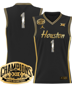 Team Jersey #1 Houston Cougar 2025 Big 12 Champions Stitched Basketball All Stitched