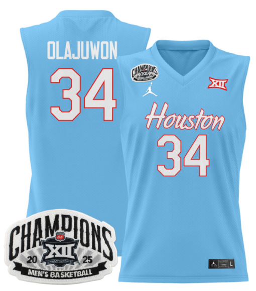 Hakeem Olajuwon Jersey #34 Houston Cougar 2025 Big 12 Champions Basketball All Stitched - Image 6