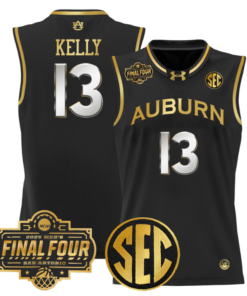 Miles Kelly Jersey #13 Auburn Tigers 2025 Final Four Patch Stitched Basketball