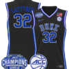 Christian Laettner Jersey #32 Duke Blue Devils 2025 ACC Champions Basketball All Stitched