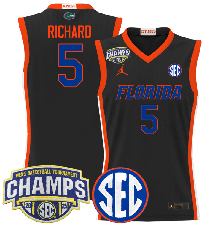 Will Richard Jersey #5 Florida Gators 2025 SEC Champions Stitched Basketball 5 Will Richard Jersey #5 Florida Gators 2025 SEC Champions Stitched Basketball - Image 5