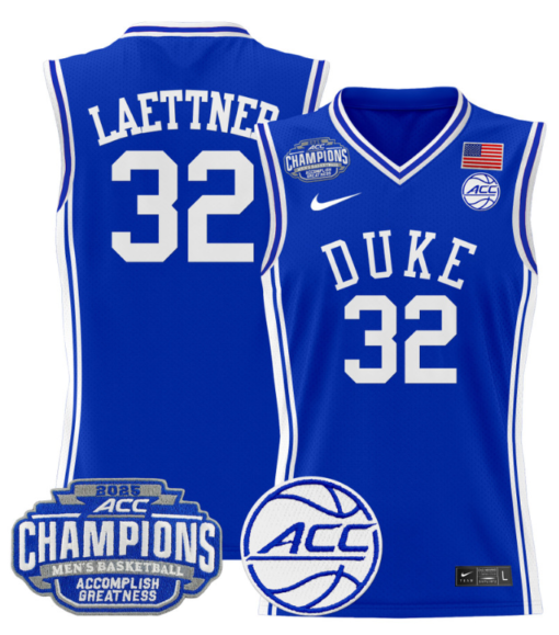 Christian Laettner Jersey #32 Duke Blue Devils 2025 ACC Champions Basketball All Stitched - Image 3