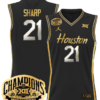 Emanuel Sharp Jersey #21 Houston Cougar 2025 Big 12 Champions Basketball All Stitched