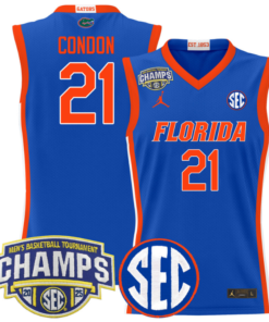 Alex Condon Jersey #21 Florida Gators 2025 SEC Champions Stitched Basketball 8 MMYCFVW