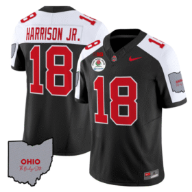Marvin Harrison Jr Jersey #18 Ohio State Rose Bowl Stitched Football