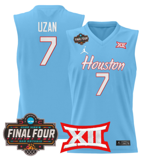 Milos Uzan Jersey #7 Houston Cougars 2025 Final Four Patch Basketball Stitched - Image 5