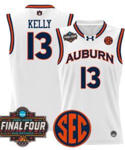 Alternative view of Miles Kelly Jersey #13 Auburn Tigers 2025 Final Four Patch Stitched Basketball