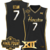 Milos Uzan Jersey #7 Houston Cougars 2025 Final Four Patch Basketball Stitched