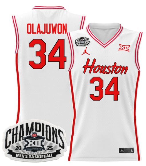 Hakeem Olajuwon Jersey #34 Houston Cougar 2025 Big 12 Champions Basketball All Stitched - Image 3