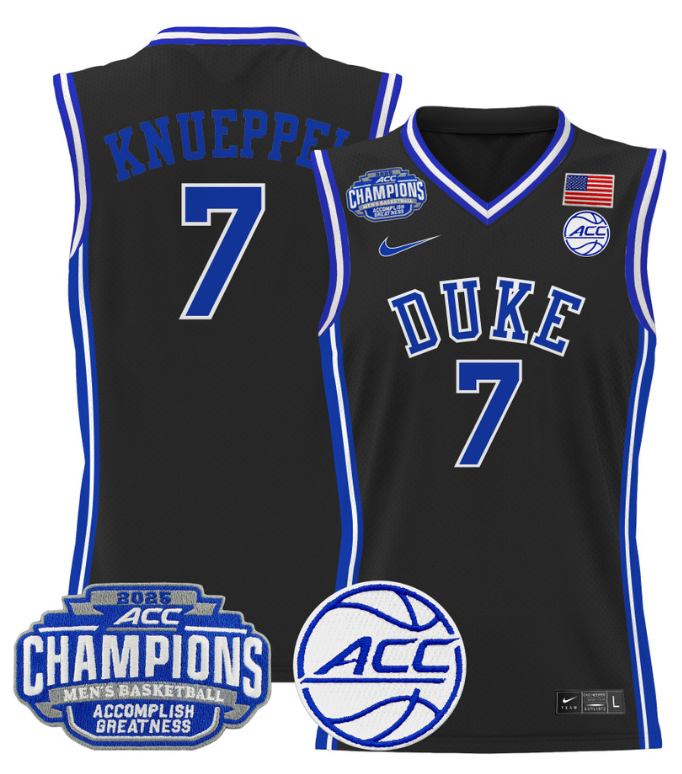 Kon Knueppel Jersey #7 Duke Blue Devils 2025 ACC Champions Basketball All Stitched 10 Kon Knueppel Jersey #7 Duke Blue Devils 2025 ACC Champions Basketball All Stitched