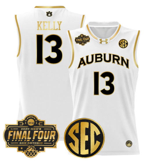 Miles Kelly Jersey #13 Auburn Tigers 2025 Final Four Patch Stitched Basketball - Image 3