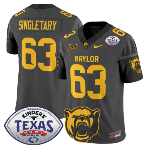 Mike Singletary Jersey #63 Baylor Bears 2024 Texas Bowl All Stitched Footbal