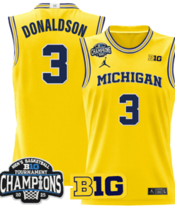 Tre Donaldson Jersey #3 Michigan Wolverines 2025 Big Ten Champions Basketball All Stitched