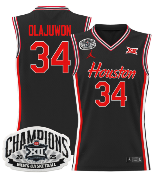 Hakeem Olajuwon Jersey #34 Houston Cougar 2025 Big 12 Champions Basketball All Stitched - Image 2