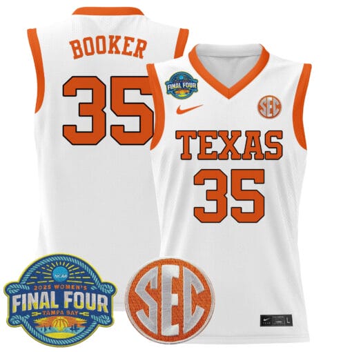 Madison Booker Jersey #35 Texas Longhorns 2025 Sec Final Four Patch Basketball Stitched - Image 2