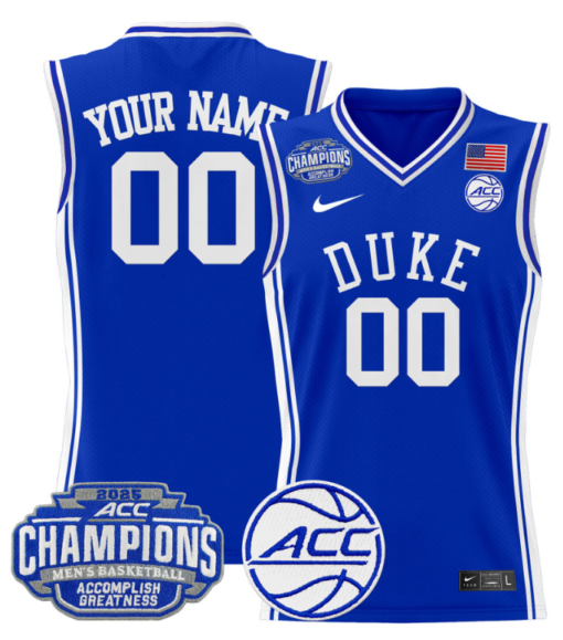 Custom Duke Blue Devils Jersey 2025 ACC Champions Basketball All Stitched - Image 3