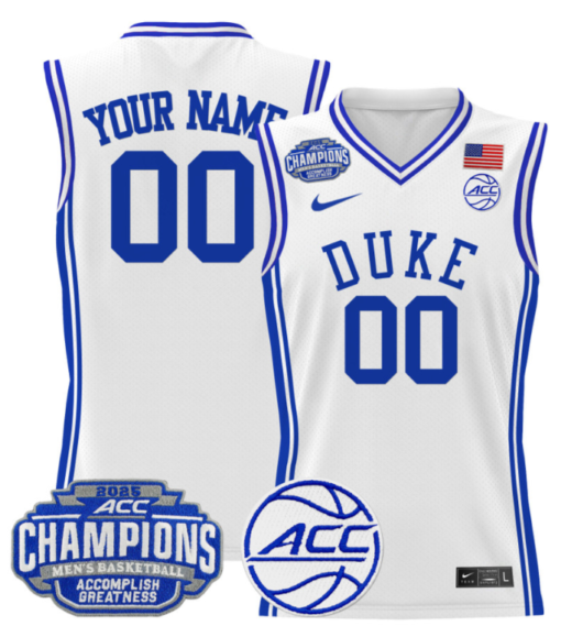 Custom Duke Blue Devils Jersey 2025 ACC Champions Basketball All Stitched - Image 2