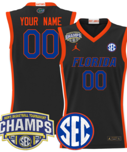Men Custom Florida Gators Jersey 2025 SEC Champions Stitched Black