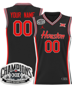 Custom Houston Cougars Jersey 2025 Big 12 Tournament Champions Basketball All Stitched 11 Men Custom Houston Cougar Jersey 2025 Big 12 Tournament Champions Stitched Black