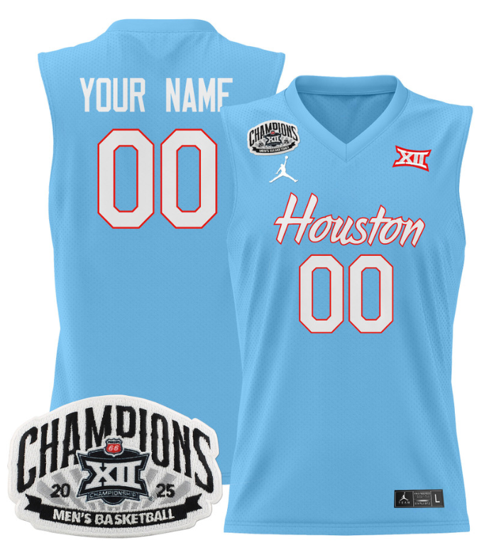 Custom Houston Cougars Jersey 2025 Big 12 Tournament Champions Basketball All Stitched 5 Custom Houston Cougars Jersey 2025 Big 12 Tournament Champions Basketball All Stitched - Image 5