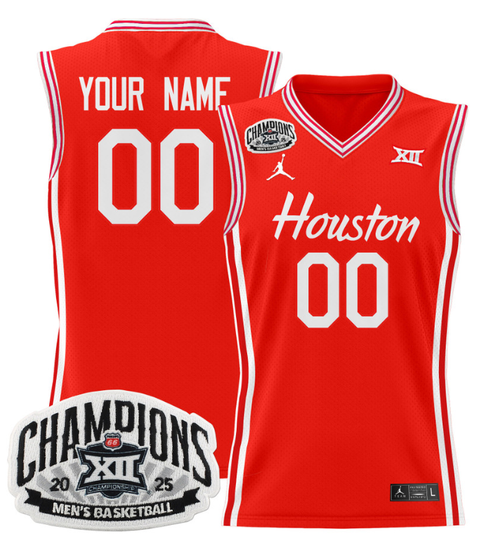 Custom Houston Cougars Jersey 2025 Big 12 Tournament Champions Basketball All Stitched 4 Custom Houston Cougars Jersey 2025 Big 12 Tournament Champions Basketball All Stitched - Image 4
