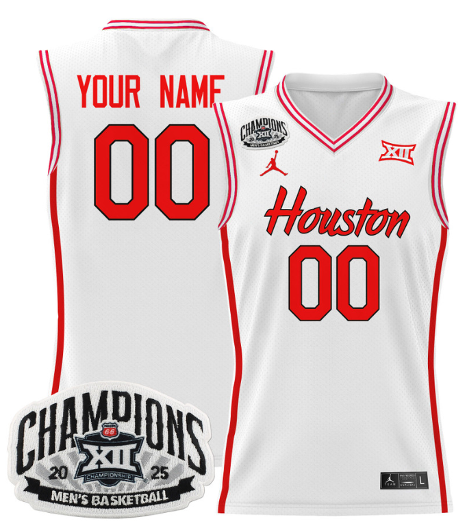 Custom Houston Cougars Jersey 2025 Big 12 Tournament Champions Basketball All Stitched 3 Custom Houston Cougars Jersey 2025 Big 12 Tournament Champions Basketball All Stitched - Image 3