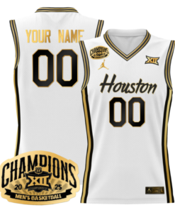 Alternative view of Custom Houston Cougars Jersey 2025 Big 12 Tournament Champions Basketball All Stitched