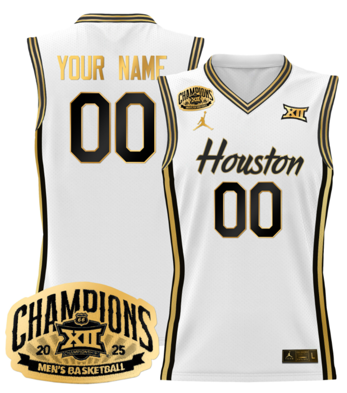 Custom Houston Cougars Jersey 2025 Big 12 Tournament Champions Basketball All Stitched 2 Custom Houston Cougars Jersey 2025 Big 12 Tournament Champions Basketball All Stitched - Image 2