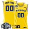 Custom Michigan Wolverines Jersey 2025 Big Ten Champions Stitched Basketball All Stitched