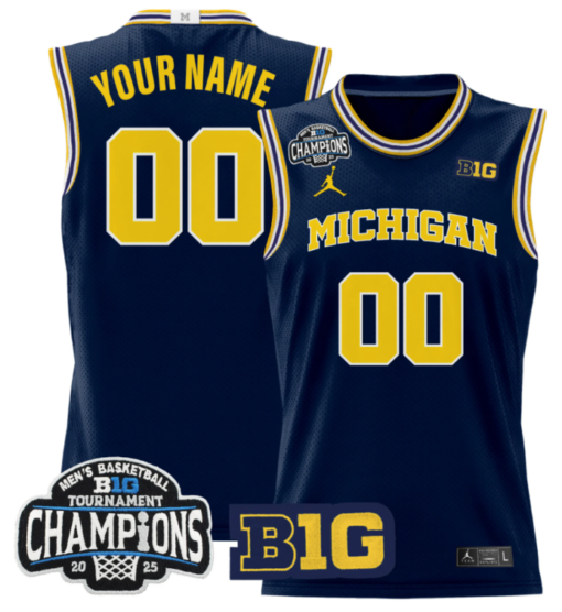 Custom Michigan Wolverines Jersey 2025 Big Ten Champions Stitched Basketball All Stitched - Image 3