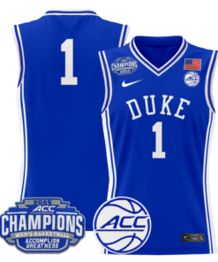 Men Team Jersey 1 Duke Blue Devils 2025 ACC Champions Stitched Royal