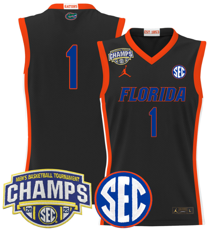 Team Jersey #1 Florida Gators 2025 SEC Champions Stitched Basketball 5 Team Jersey #1 Florida Gators 2025 SEC Champions Stitched Basketball - Image 5