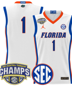 Alternative view of Team Jersey #1 Florida Gators 2025 SEC Champions Stitched Basketball