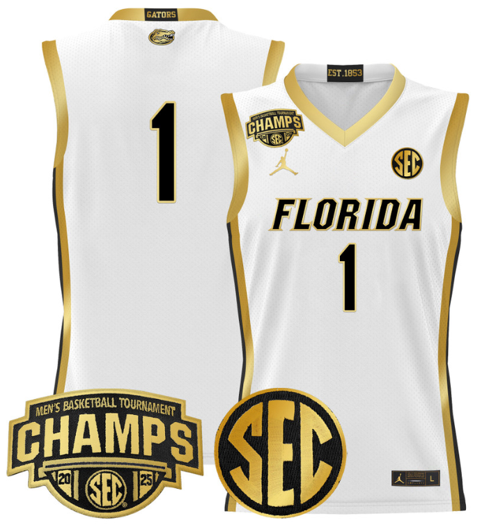 Team Jersey #1 Florida Gators 2025 SEC Champions Stitched Basketball 3 Team Jersey #1 Florida Gators 2025 SEC Champions Stitched Basketball - Image 3