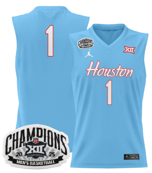 Team Jersey #1 Houston Cougar 2025 Big 12 Champions Stitched Basketball All Stitched - Image 5