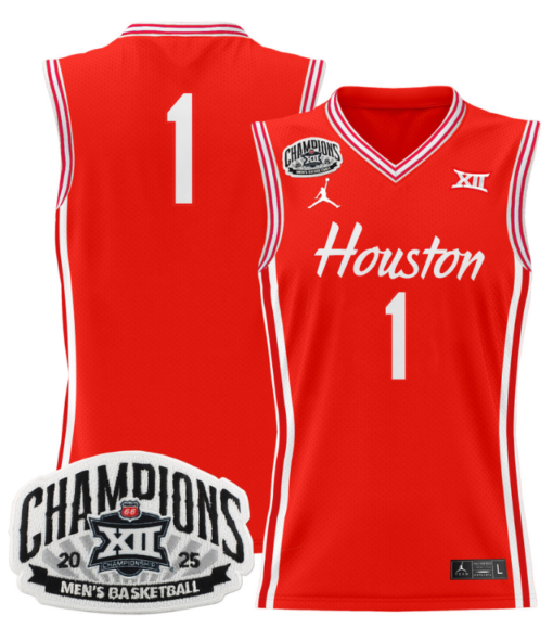 Team Jersey #1 Houston Cougar 2025 Big 12 Champions Stitched Basketball All Stitched - Image 4