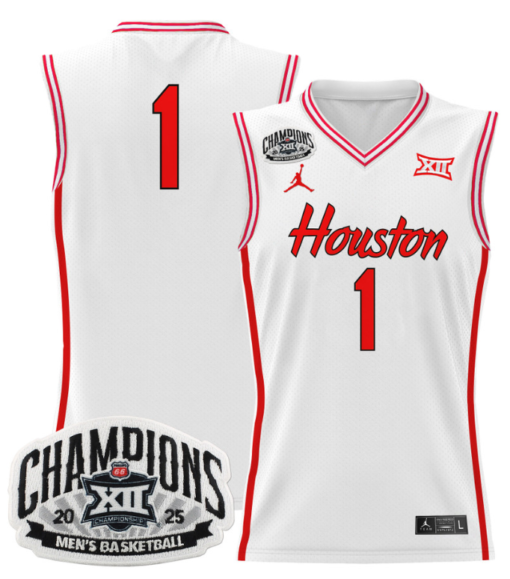 Team Jersey #1 Houston Cougar 2025 Big 12 Champions Stitched Basketball All Stitched - Image 2