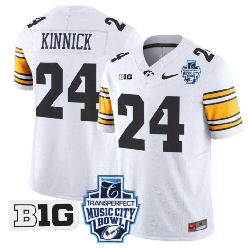 Nile Kinnick Jersey #24 Iowa Hawkeyes 2024 Music City Bowl Patch All Stitched Football - Image 2