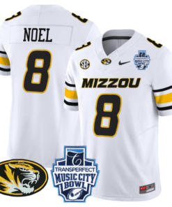 Alternative view of Nate Noel Jersey #8 Missouri Tigers 2024 Music City Bowl Stitched Football