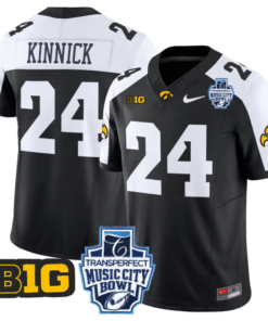 Nile Kinnick Jersey #24 Iowa Hawkeyes 2024 Music City Bowl Patch All Stitched Football