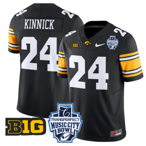 Nile Kinnick Jersey #24 Iowa Hawkeyes 2024 Music City Bowl Patch All Stitched Football - Image 5