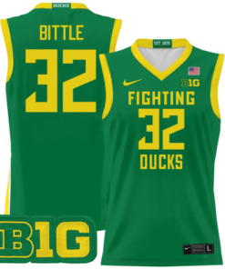 Nate Bittle Jersey 32 Oregon Ducks 2024 Lightweight Basketball Green