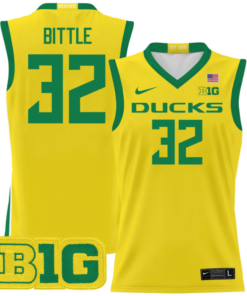Alternative view of Nate Bittle Jersey #32 Oregon Ducks 2024 Lightweight Basketball All Stitched