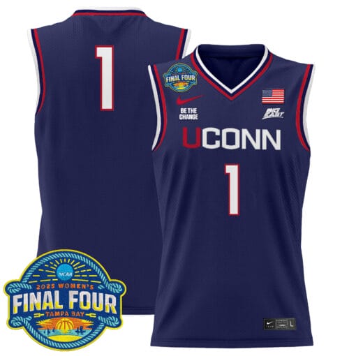Team Jersey #1 UConn Huskies 2025 Big Eat Final Four Patch Stitched Basketball - Image 2