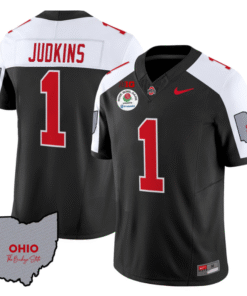 Quinshon Judkins Jersey #1 Ohio State Rose Bowl Patch Stitched Football