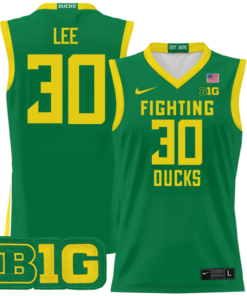 Alternative view of Ron Lee Jersey #30 Oregon Ducks 2024 Lightweight Basketball All Stitched