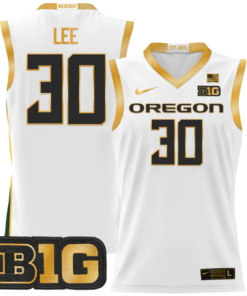 Ron Lee Jersey #30 Oregon Ducks 2024 Lightweight Basketball All Stitched 11 Ron Lee Jersey 30 Oregon Ducks 2024 Lightweight Basketball White Gold